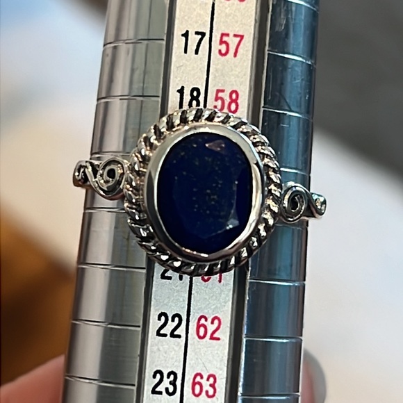 SS#14 Lapis Lazuli Solitaire Ring 💍 Handcrafted Solid Sterling Silver Sz 9NWOT - Picture 13 of 16